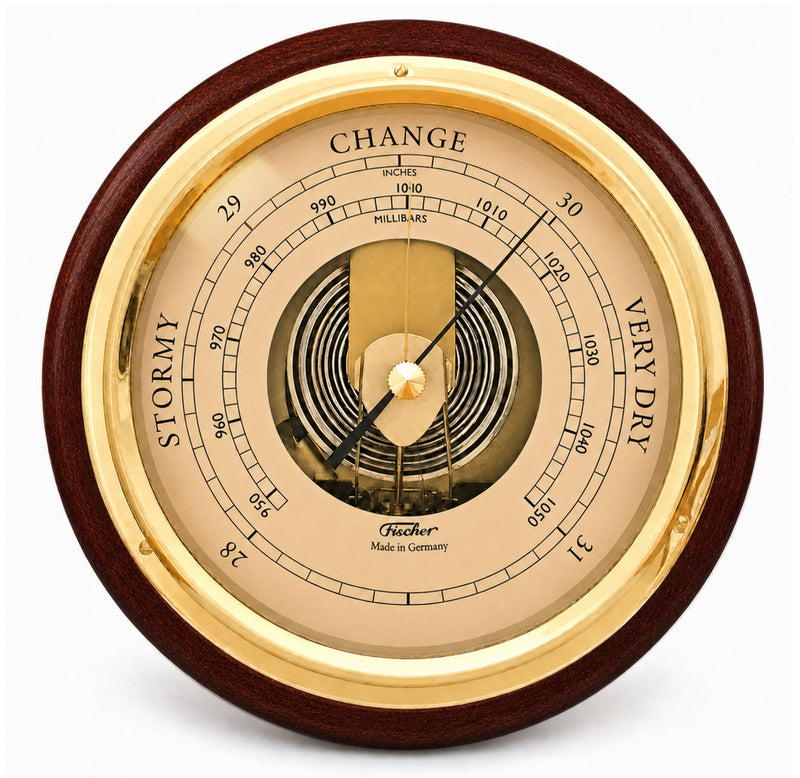 Fischer Barometer Brass-Mahogany 170 mm / 6.7"  - 1434B-22 (US Version)
