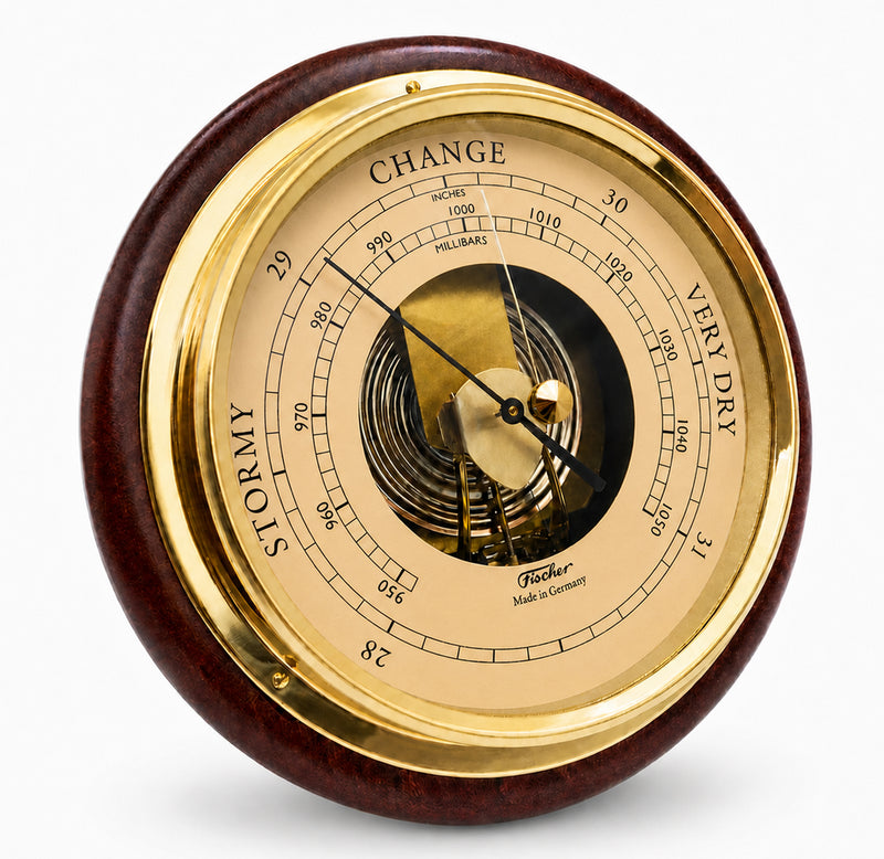 Fischer Barometer Brass-Mahogany 170 mm / 6.7"  - 1434B-22 (US Version)