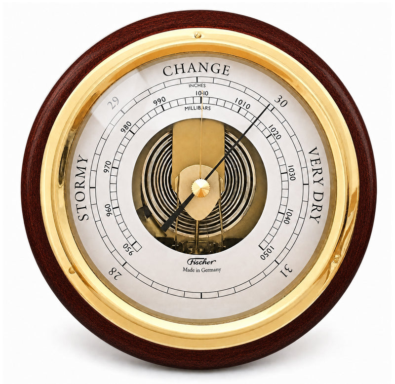 Fischer Barometer Brass-Mahogany 170 mm / 6.7"  - 1434B-22 (US Version)