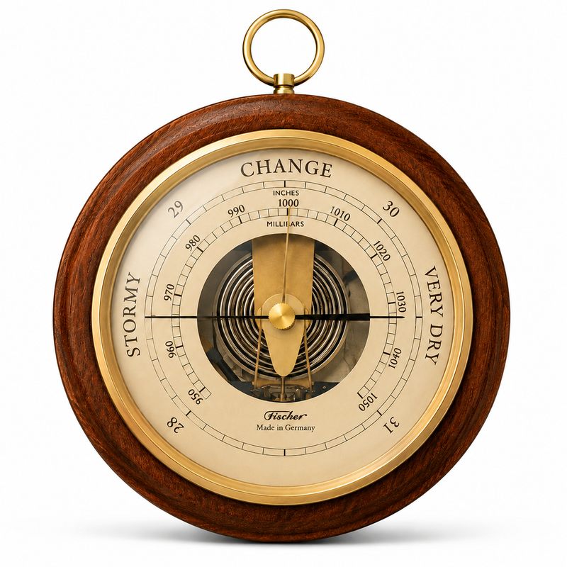 Fischer Barometer Brass-Walnut 170 mm / 6.7" - 1436R-12 (US Version)