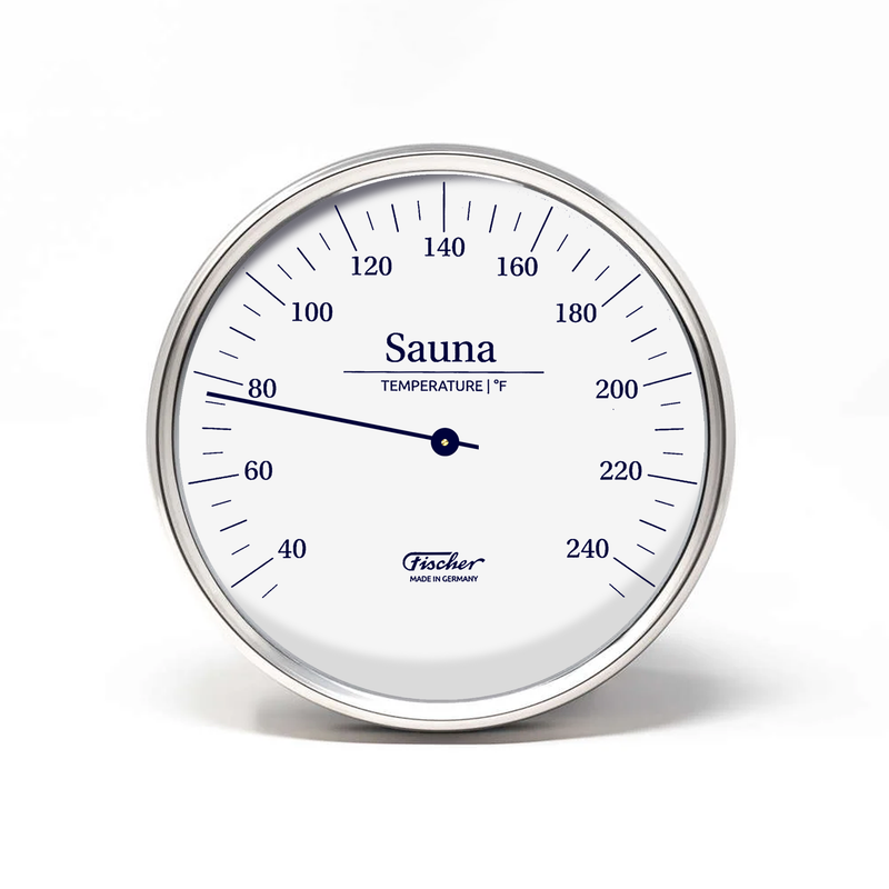 Fischer Sauna Thermometer, Stainless Steel - US / Fahrenheit