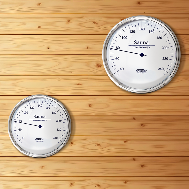 Fischer Sauna Thermometer, Stainless Steel - US / Fahrenheit
