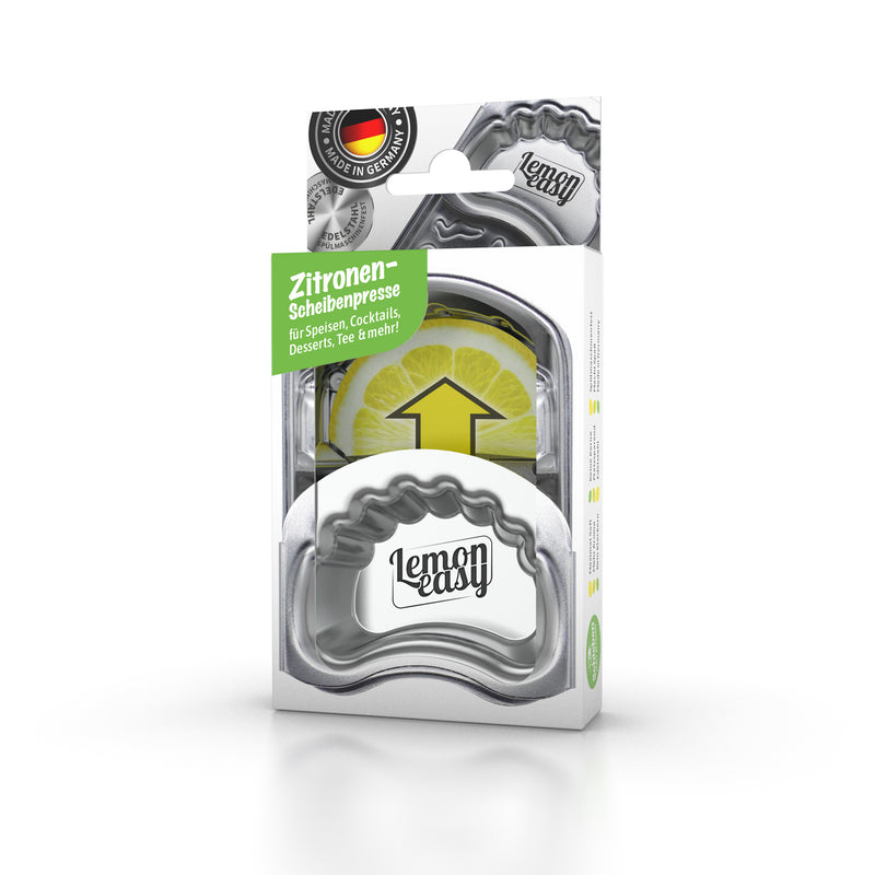 Lemoneasy Stainless Steel Lemon Slice Press - Compact Citrus Juicer, Dishwasher Safe, Made in Germany