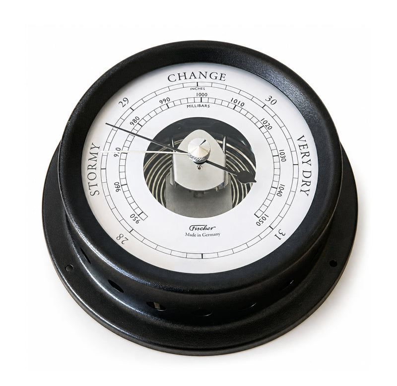 Fischer Maritime Barometer Black, 125 mm / 4.9" (Face 85 mm/3.3") - 1508B-06-US
