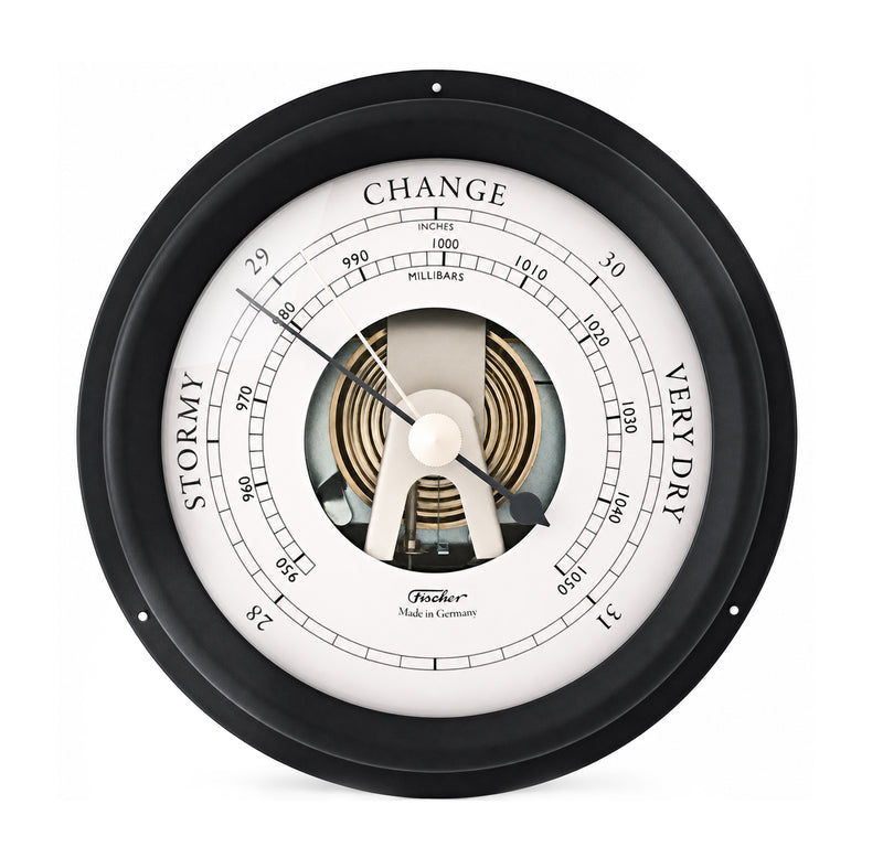 Fischer Maritime Barometer Black, 125 mm / 4.9" (Face 85 mm/3.3") - 1508B-06-US