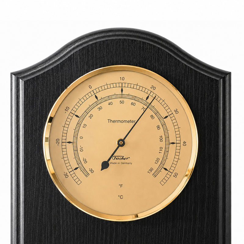 Fischer Estación meteorológica 9178-06 Edición negra - Termómetro, barómetro e higrómetro - 395 mm / 15.6" - Versión estadounidense
