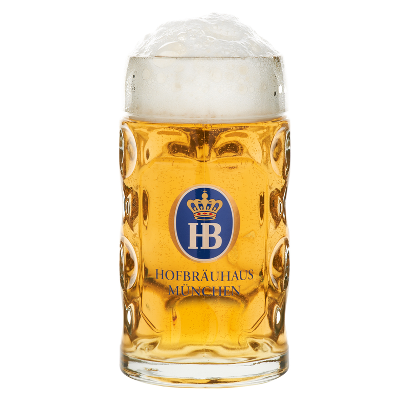 Original Hofbräuhaus München Glass Beer Mug "Isarseidel"
