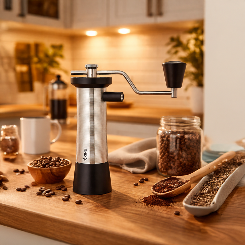 Kinu M47 Wave Molino de Café Manual - Molino de Precisión Totalmente Metálico