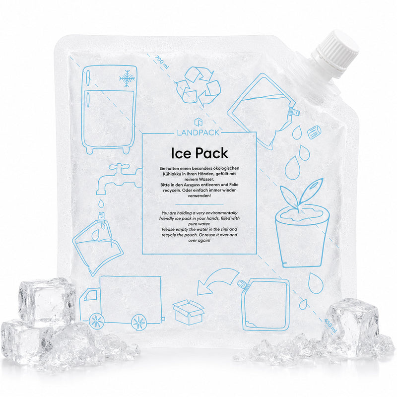 Landpack Bolsas de hielo rellenables con agua – 23.7 fl oz (700 ml)