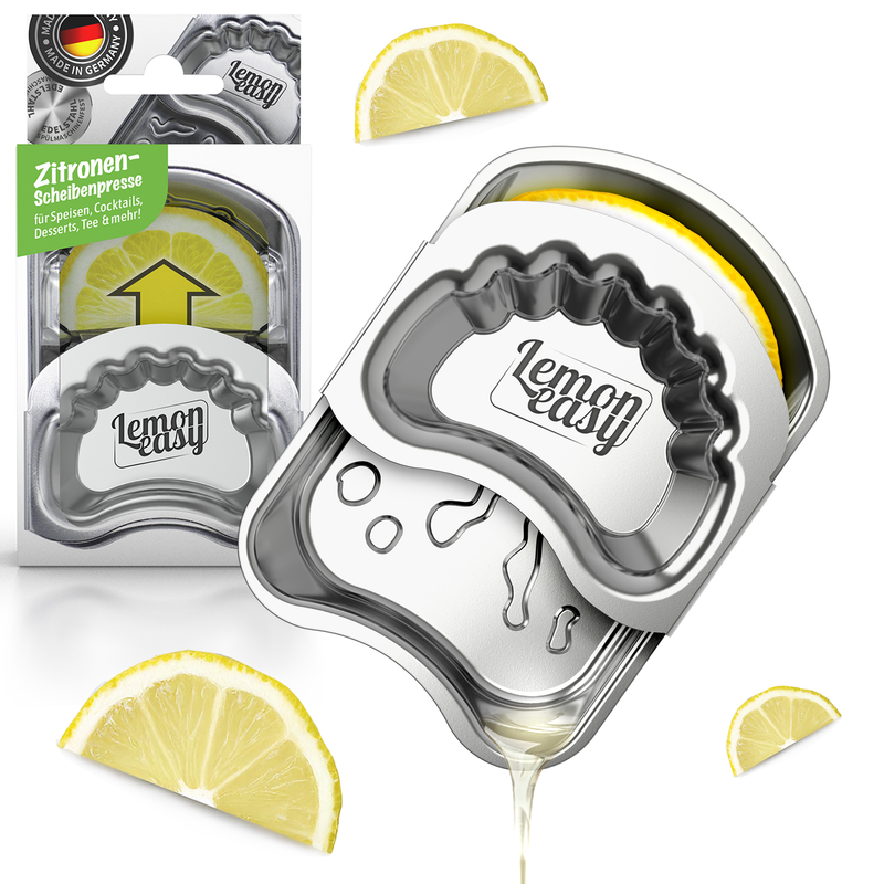 Lemoneasy Stainless Steel Lemon Slice Press - Compact Citrus Juicer, Dishwasher Safe, Made in Germany