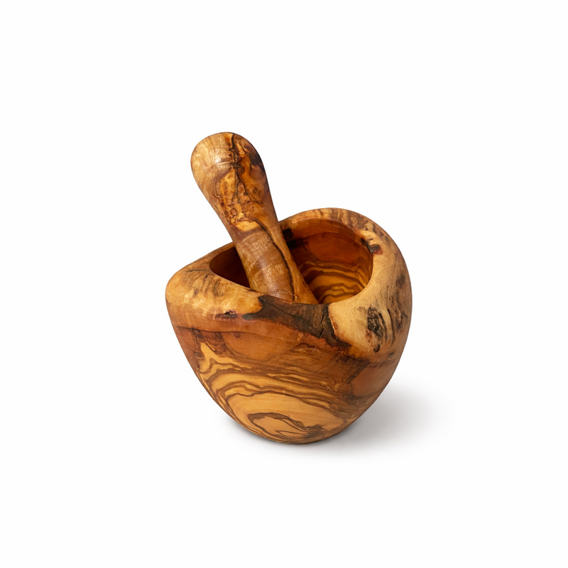 PASTERKAMP Rustic Olive Wood Mortar and Pestle