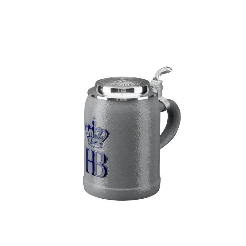 Original Hofbräuhaus München Beer Stein "Salt Glaze" with Pewter Lid