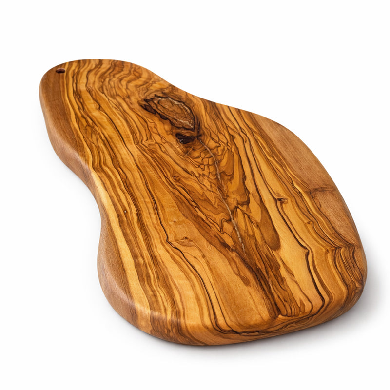 PASTERKAMP Olive Wood Cutting Board - Unique Shape with Natural Edge