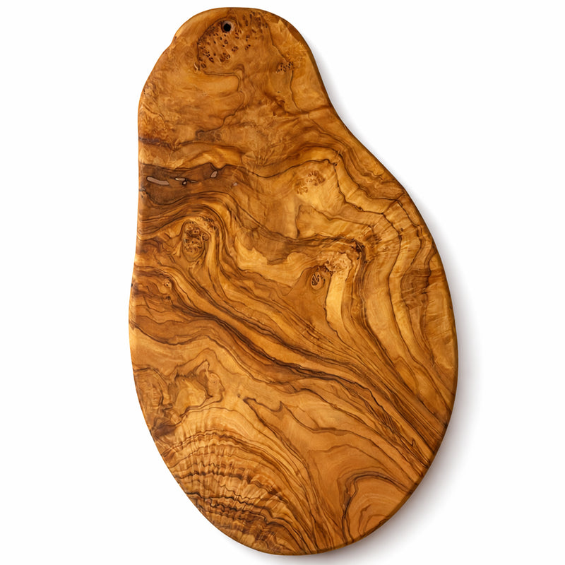 PASTERKAMP Olive Wood Cutting Board - Unique Shape with Natural Edge