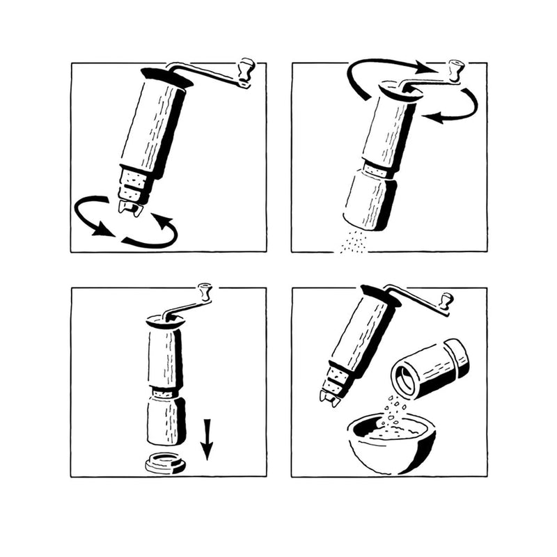 Molino compacto Schnitzer para pimienta y especias secas – También apto para triturar pequeñas porciones de grano – 20 cm / 7.9" de alto