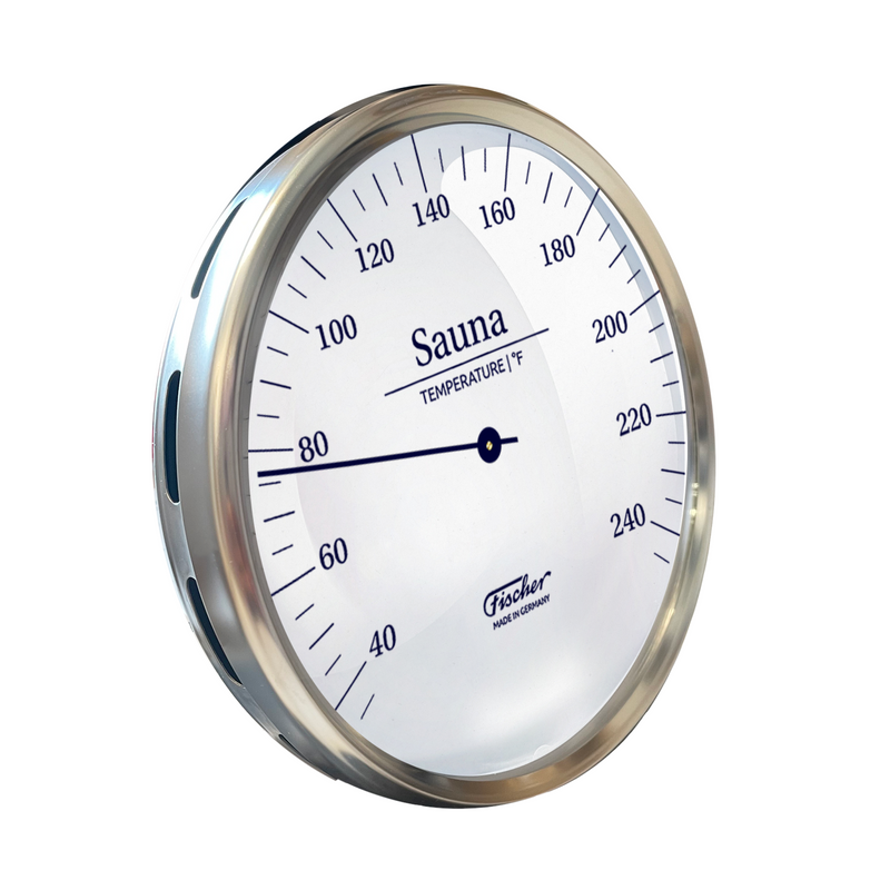 Fischer Sauna Thermometer + Hygrometer, Stainless Steel (US Version °F)