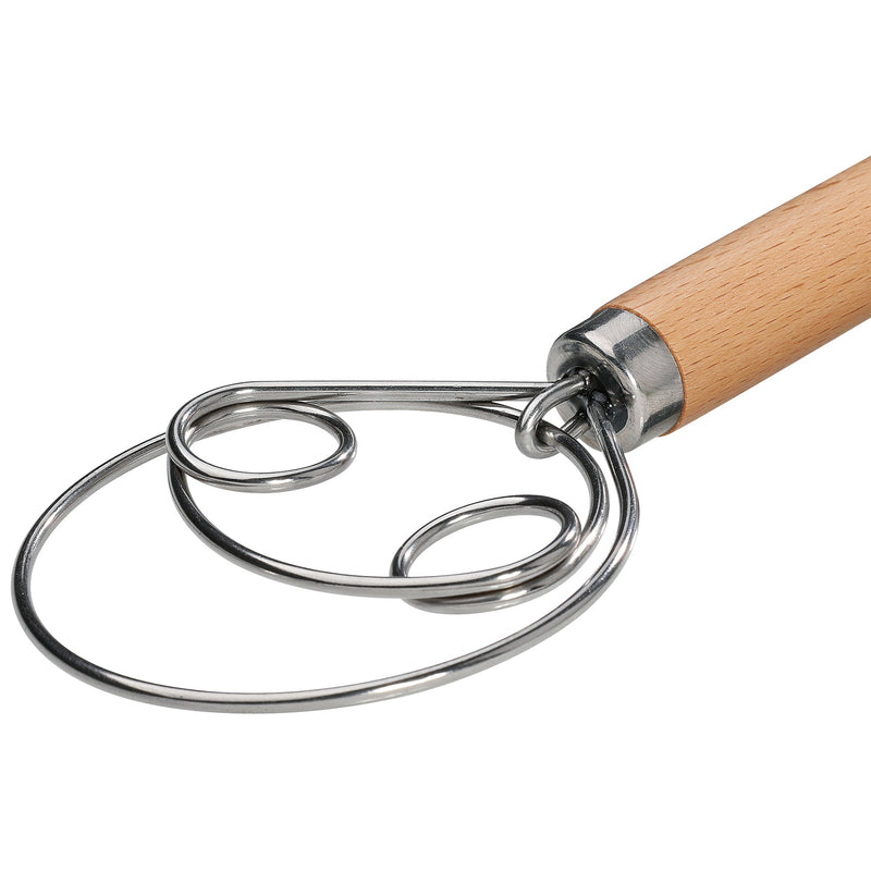 Zassenhaus Danish Dough Whisk Made of Beechwood and Stainless Steel - 13.8 in / 35 cm