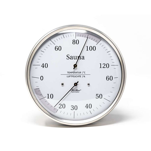 alt
Termómetro e higrómetro para sauna Fischer, acero inoxidable - DE / Celsius