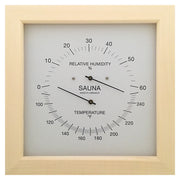 Fischer Sauna Thermometer & Hygrometer, Pinewood - US / Fahrenheit