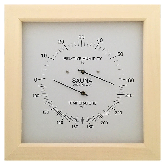 Fischer Sauna Thermometer & Hygrometer Pinewood, Fahrenheit (187TH-03F/188TH-03F)