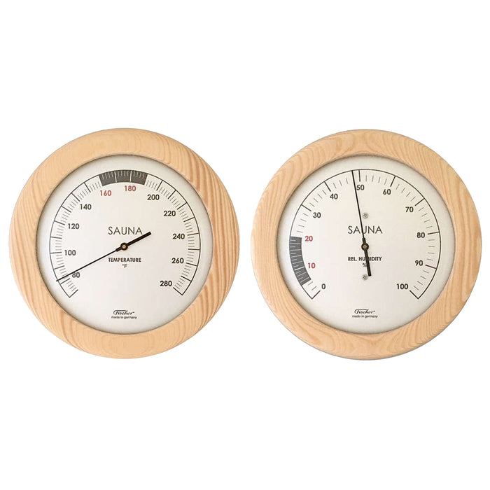 Fischer Sauna Thermometer + Hygrometer Set 155 mm, Fahrenheit/English