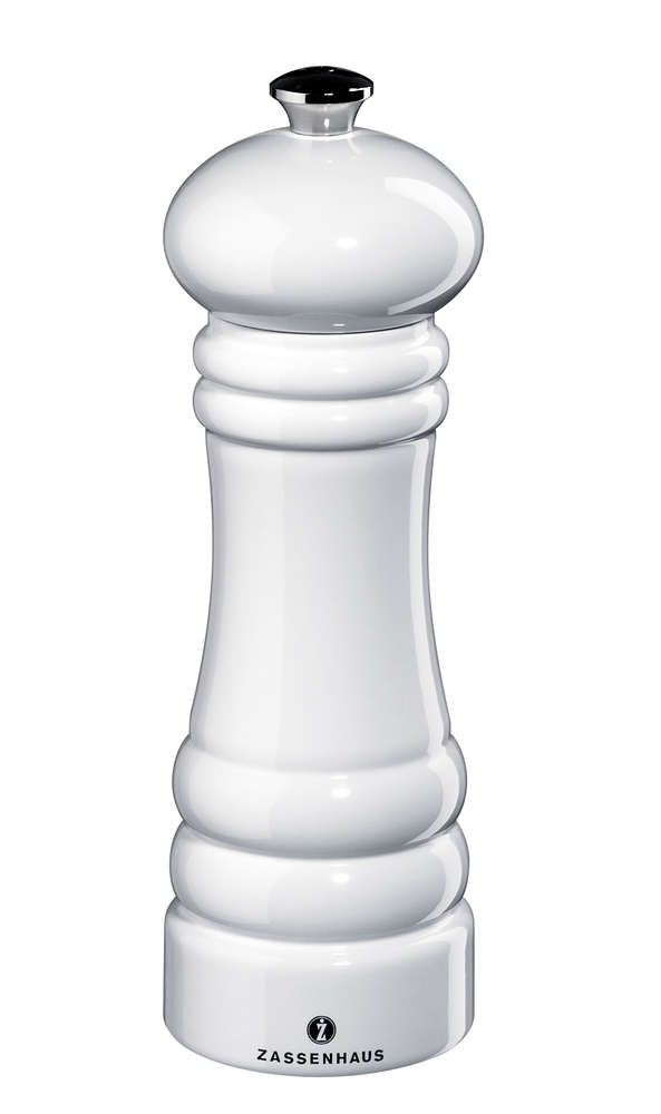 Zassenhaus Pepper / Salt Mill BERLIN, White Glossy